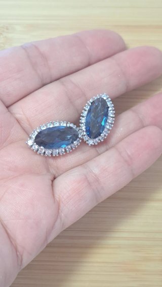 Pendientes Plata Piedra Azul Topacio