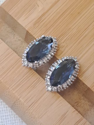 Pendientes Plata Piedra Azul Topacio