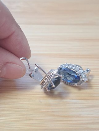 Pendientes Plata Piedra Azul Topacio