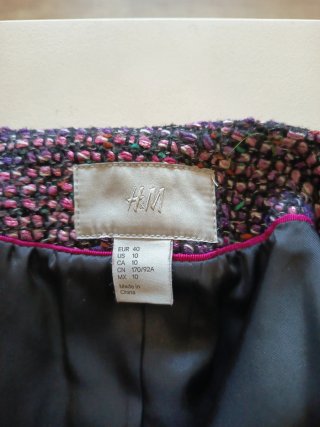 Chaqueta Tweed Mujer Talla 38 Morado