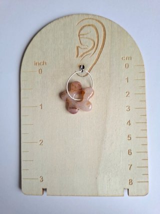 Pendientes Aro Charm Flor mármol