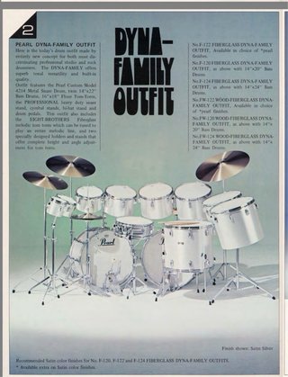 Batterie Pearl 70s DynaFamily in fibra di vetro vintage