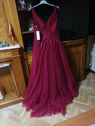 Vestido Fiesta Rojo Cereza Sin usar