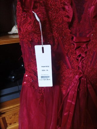 Vestido Fiesta Rojo Cereza Sin usar