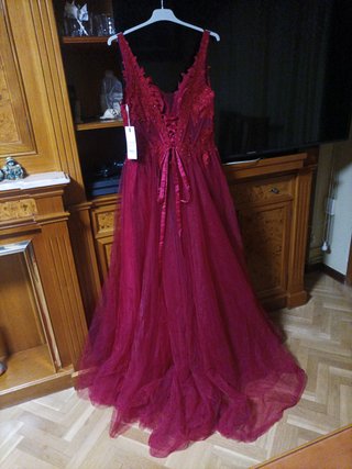 Vestido Fiesta Rojo Cereza Sin usar