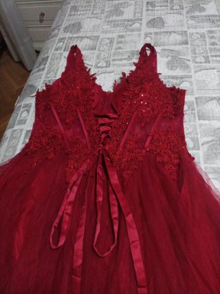 Vestido Fiesta Rojo Cereza Sin usar