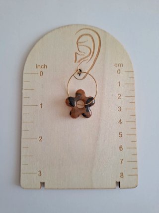 Pendientes Aro Charm Flor leopardo
