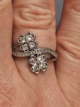 Anillo Vintage Trébol Chapado