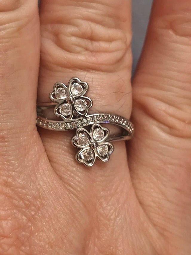 Anillo Vintage Trébol Chapado
