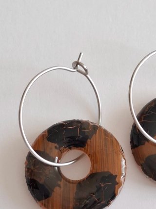 Pendientes Aro Charm redonda leopardo