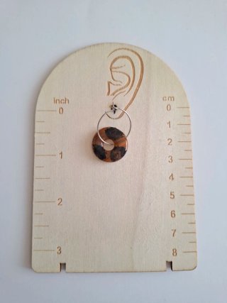 Pendientes Aro Charm redonda leopardo