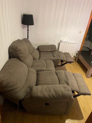 Sofá Reclinable Eléctrico Marrón