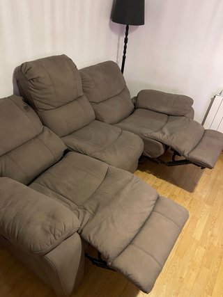 Sofá Reclinable Eléctrico Marrón