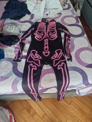 Tuta Costume Scheletro Rosa Elettrico