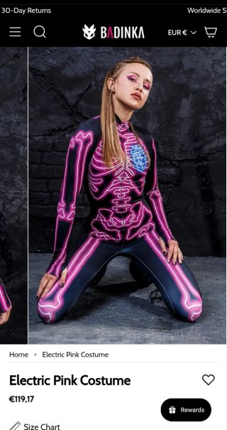 Tuta Costume Scheletro Rosa Elettrico