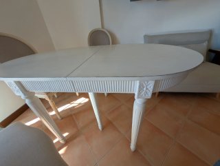 Tavolo Ovale Shabby Chic Bianco