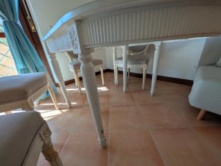 Tavolo Ovale Shabby Chic Bianco