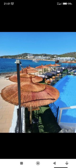 Sombrillas de paja para piscina