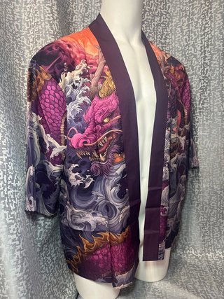 Kimono Estampado Dragón,talla L