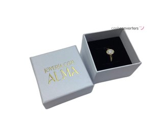 anillo oro 18k con piedra con diamante de laboratorio
