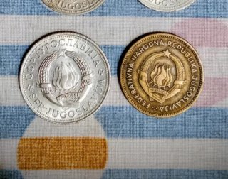 Yugoslavia, 5 Dinari, 1973 e 50 Dinari, 1955
