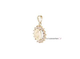 colgante oro 18k con piedra con circonita