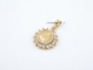 colgante oro 18k con piedra con circonita
