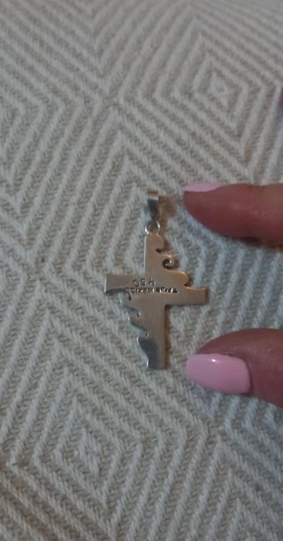Cruz Plata de ley  y Malaquita
