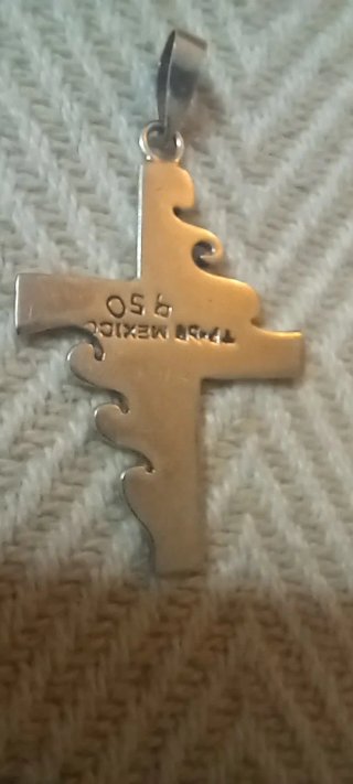 Cruz Plata de ley  y Malaquita