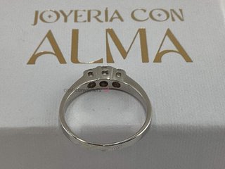 anillo plata 925mm con piedra con diamante de laboratorio