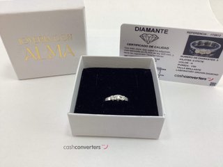 anillo plata 925mm con piedra con diamante de laboratorio