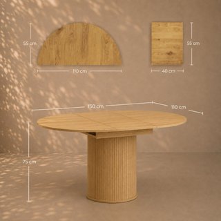 Mesa de madera extensible