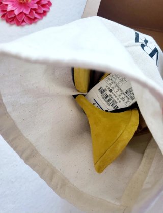 Zapatos Zara Piel Destalonados Amarillo