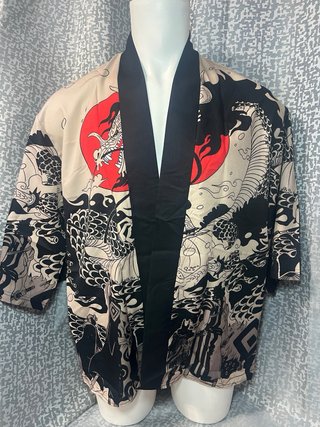 Kimono estilo japonés con dragón, talla L