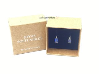 pendientes oro 18k con piedra con circonita