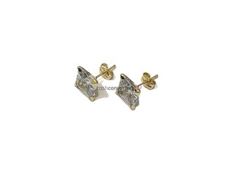 pendientes oro 18k con piedra con circonita