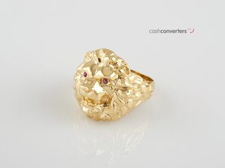 sello oro 18k con piedra con circonita