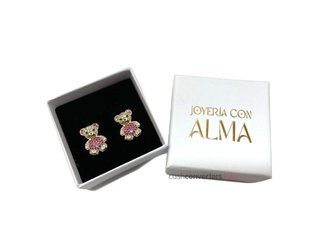 pendientes oro 18k con piedra