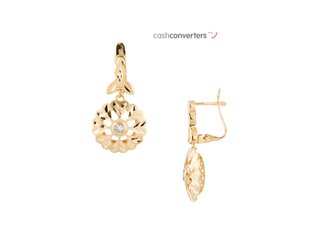 pendientes oro 18k con piedra con circonita