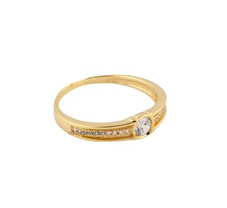 anillo oro 18k con piedra con circonita