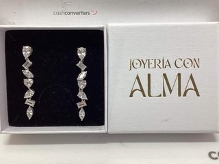 pendientes plata 925mm con piedra con circonita