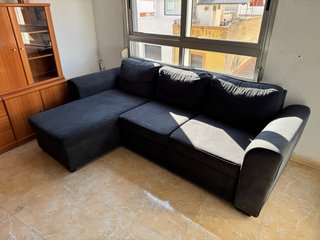 Sofá chaise longue gris oscuro