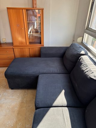 Sofá chaise longue gris oscuro