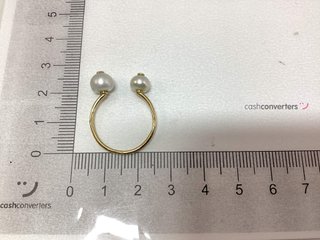 anillo oro 18k con piedra con diamante,perla