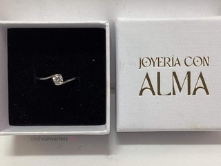 anillo plata 925mm con piedra con diamante de laboratorio