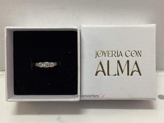 anillo plata 925mm con piedra con diamante de laboratorio