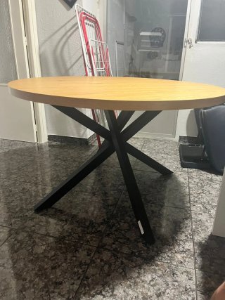 Mesa redonda madera y metal