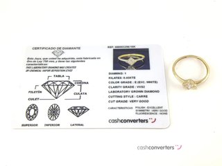 sortija oro 18k con piedra con diamante de laboratorio