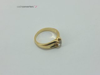 anillo oro 18k con piedra con circonita