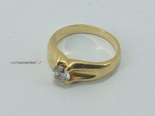 anillo oro 18k con piedra con circonita